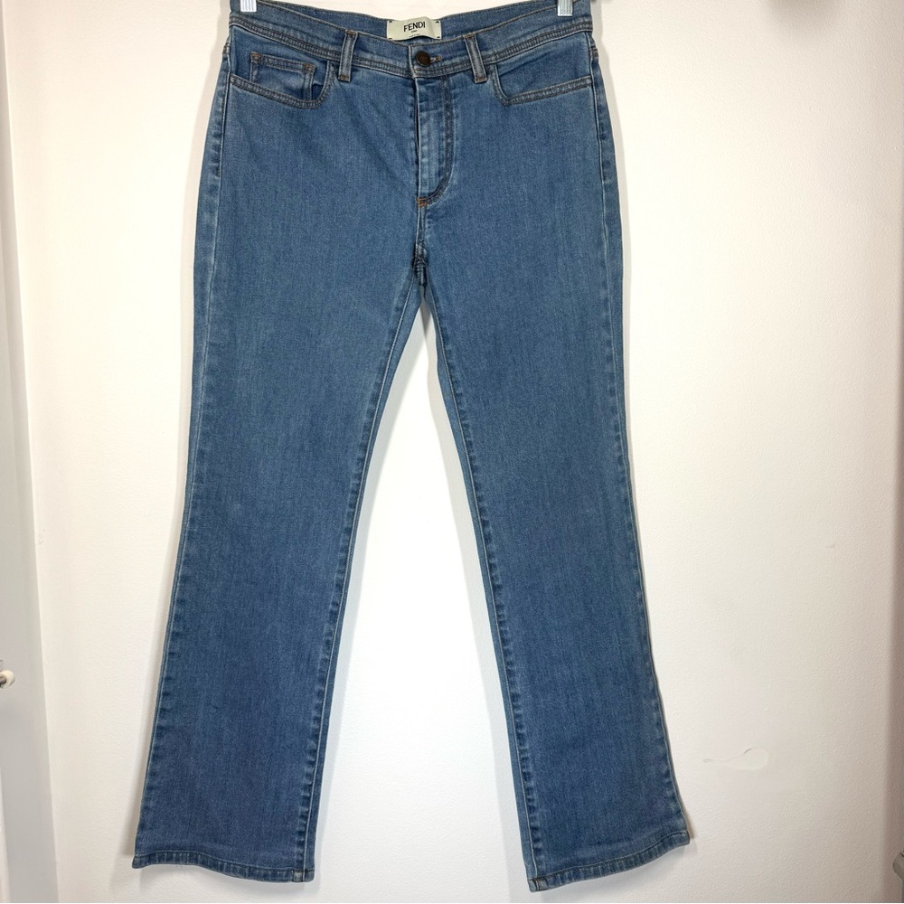 Fendi Jeans Women’s‎ Mid Rise Straight Leg 5 Pocket Regular Length Denim US 8